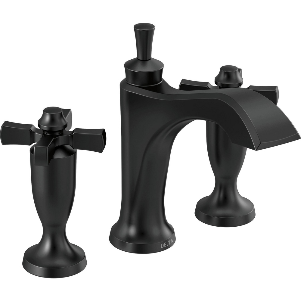 Delta 3557-BLMPU-DST Dorval Widespread Bathroom Faucet Matte Black