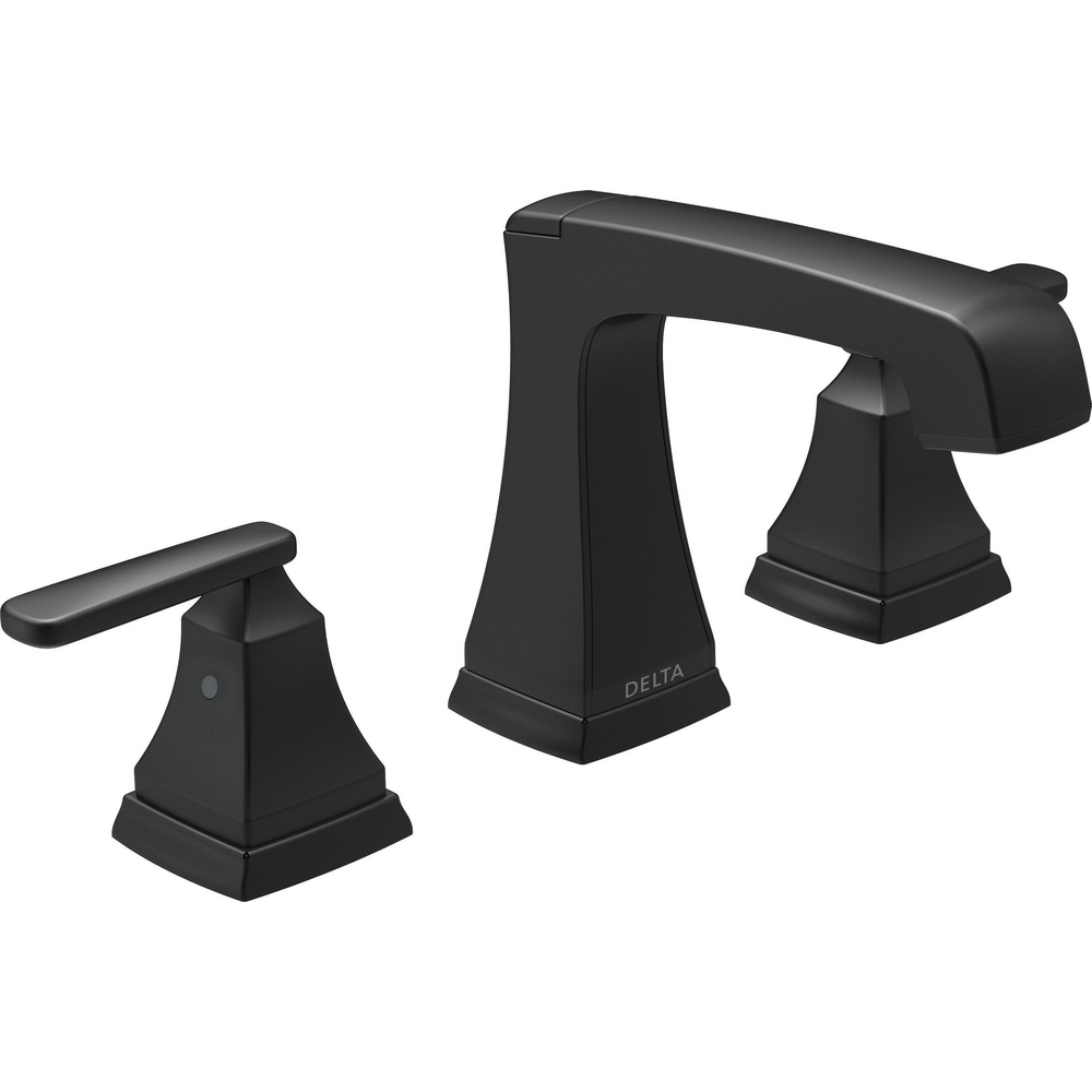 Delta 3564-BLMPU-DST Ashlyn Two Handle Widespread Lavatory Faucet Matte Black
