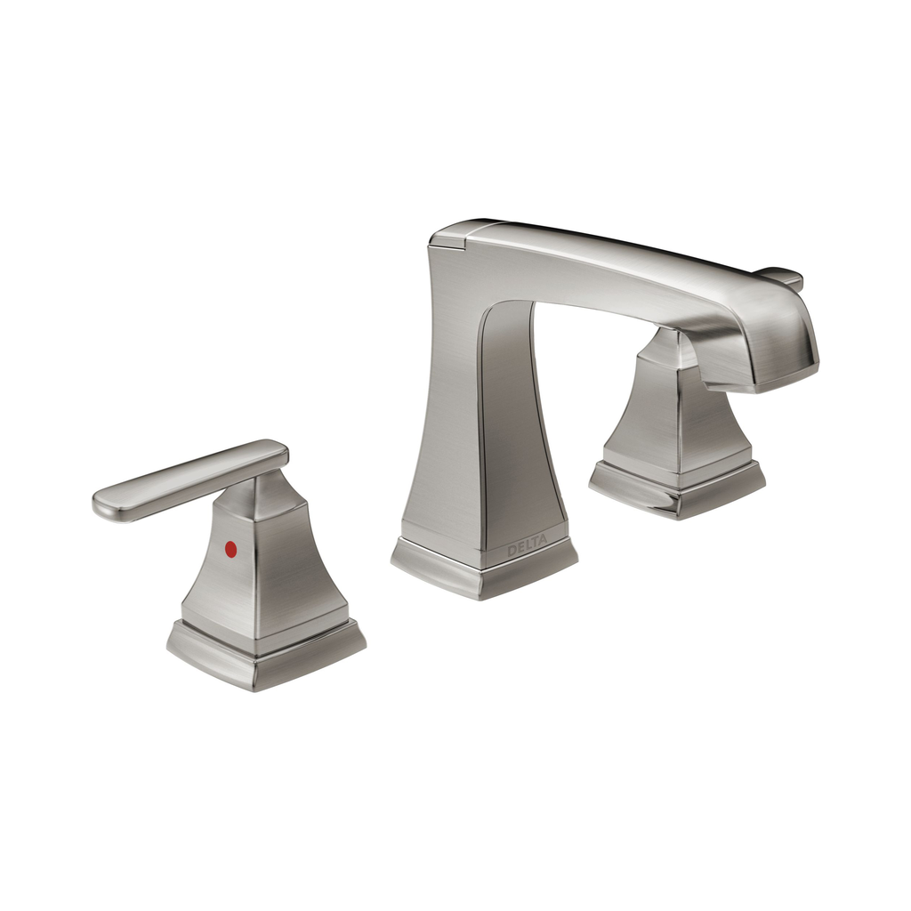 Delta 3564 Ashlyn Two Handle Widespread Lavatory Faucet EZ Anchor Brilliance Stainless