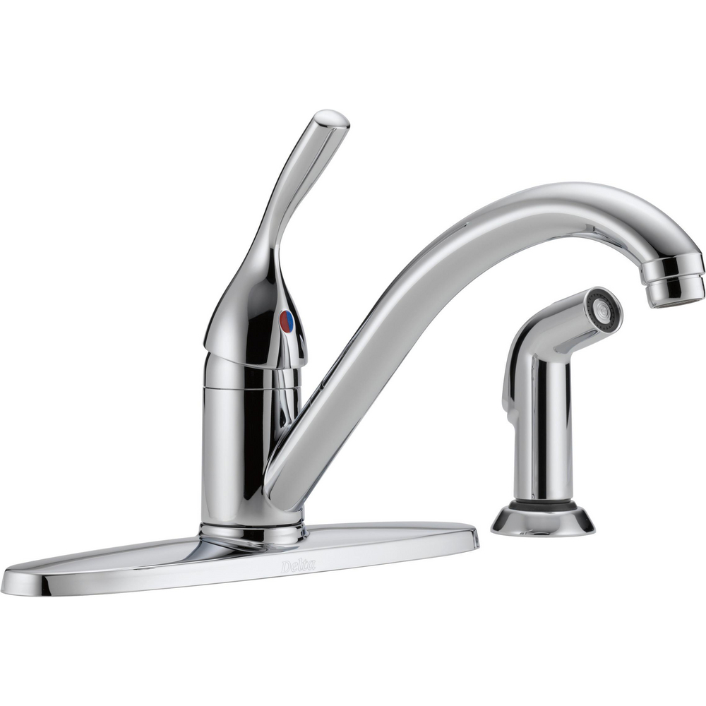 Delta 400-DST Classic Single Handle Kitchen Faucet with Spray Chrome