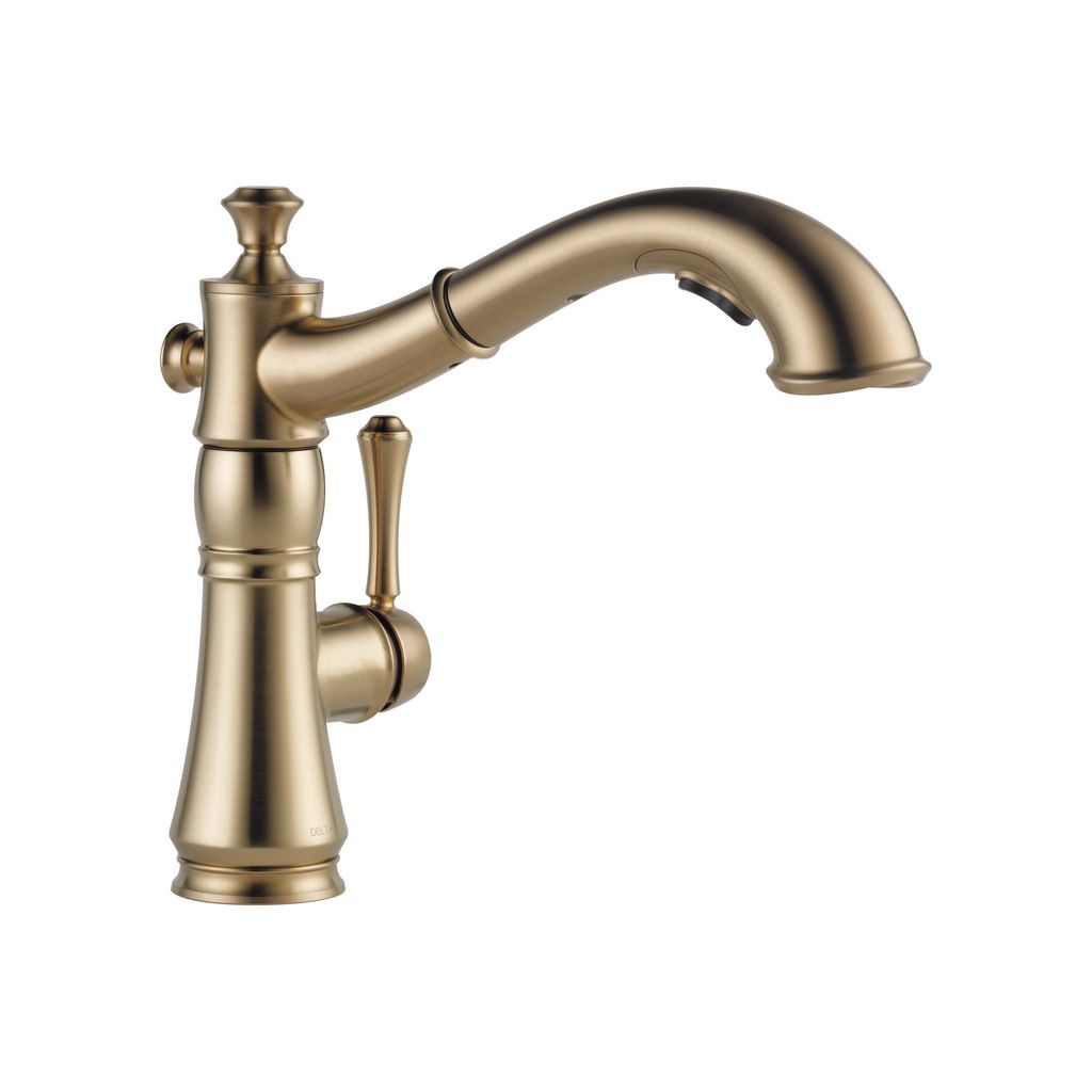 Delta 4197 Cassidy Single Handle Pull Out Kitchen Faucet Champagne Bronze