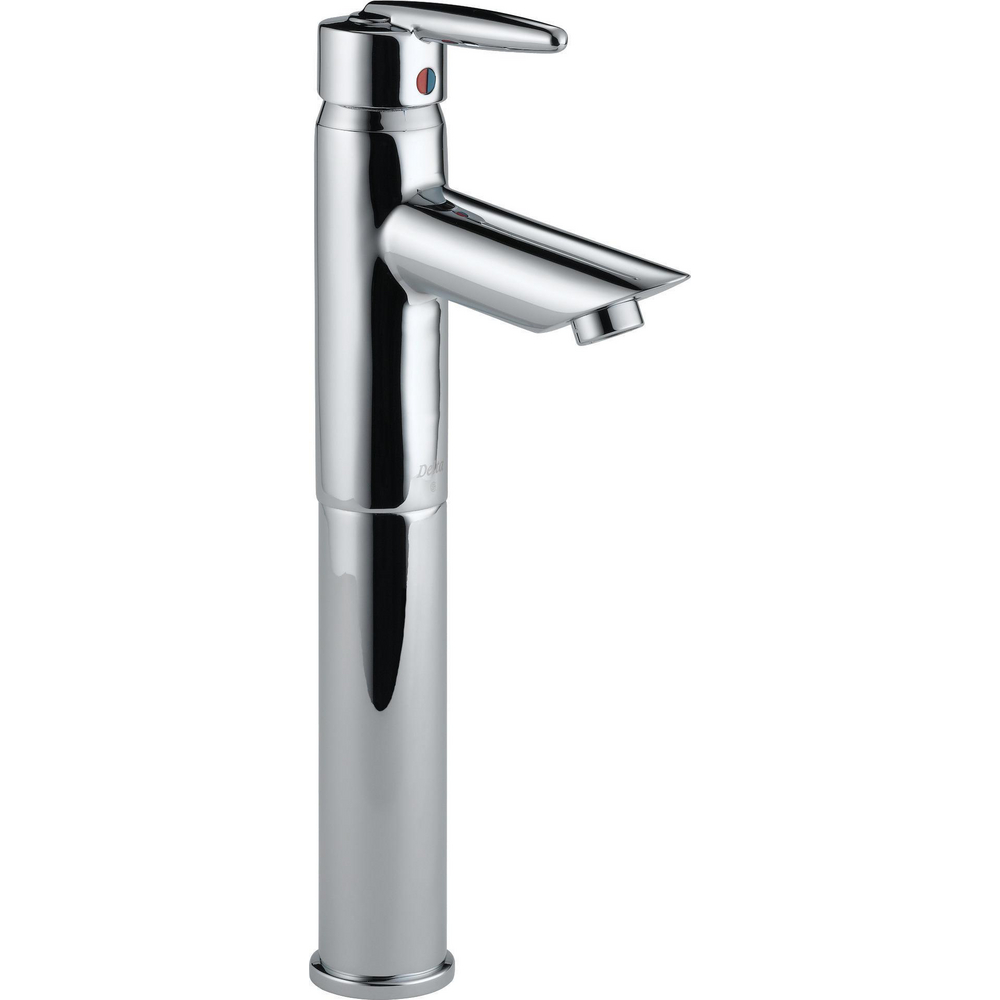 Delta 585LF-V Grail Single Handle Vessel Faucet Less Pop-Up Chrome