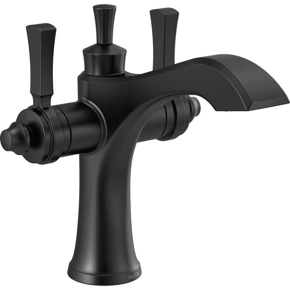 Delta 856-BL-DST Dorval Single Hole Monoblock Bathroom Faucet Matte Black