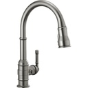 Delta 9190-KS-DST Broderick Pull-Down Kitchen Faucet Black Stainless
