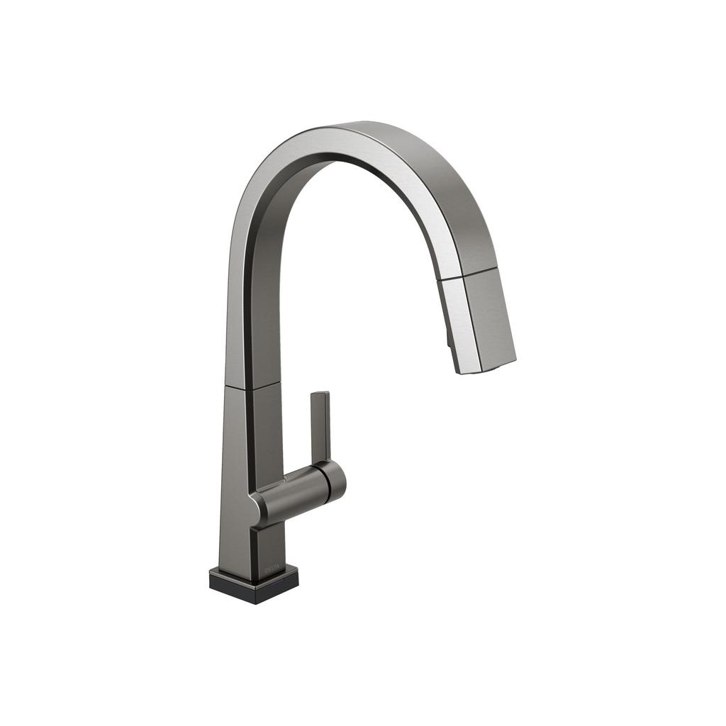 Delta 9193T Single Handle Pull Down Kitchen Faucet Touch2O Technology Black Stainless