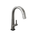 Delta 9193T Single Handle Pull Down Kitchen Faucet Touch2O Technology Black Stainless