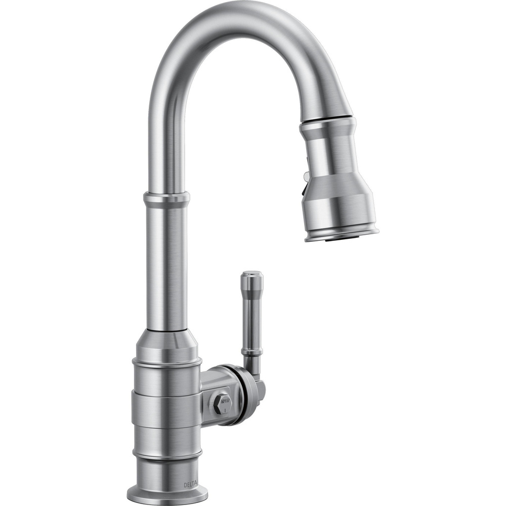Delta 9990-AR-DST Broderick Pull-Down Bar Prep Faucet Arctic Stainless