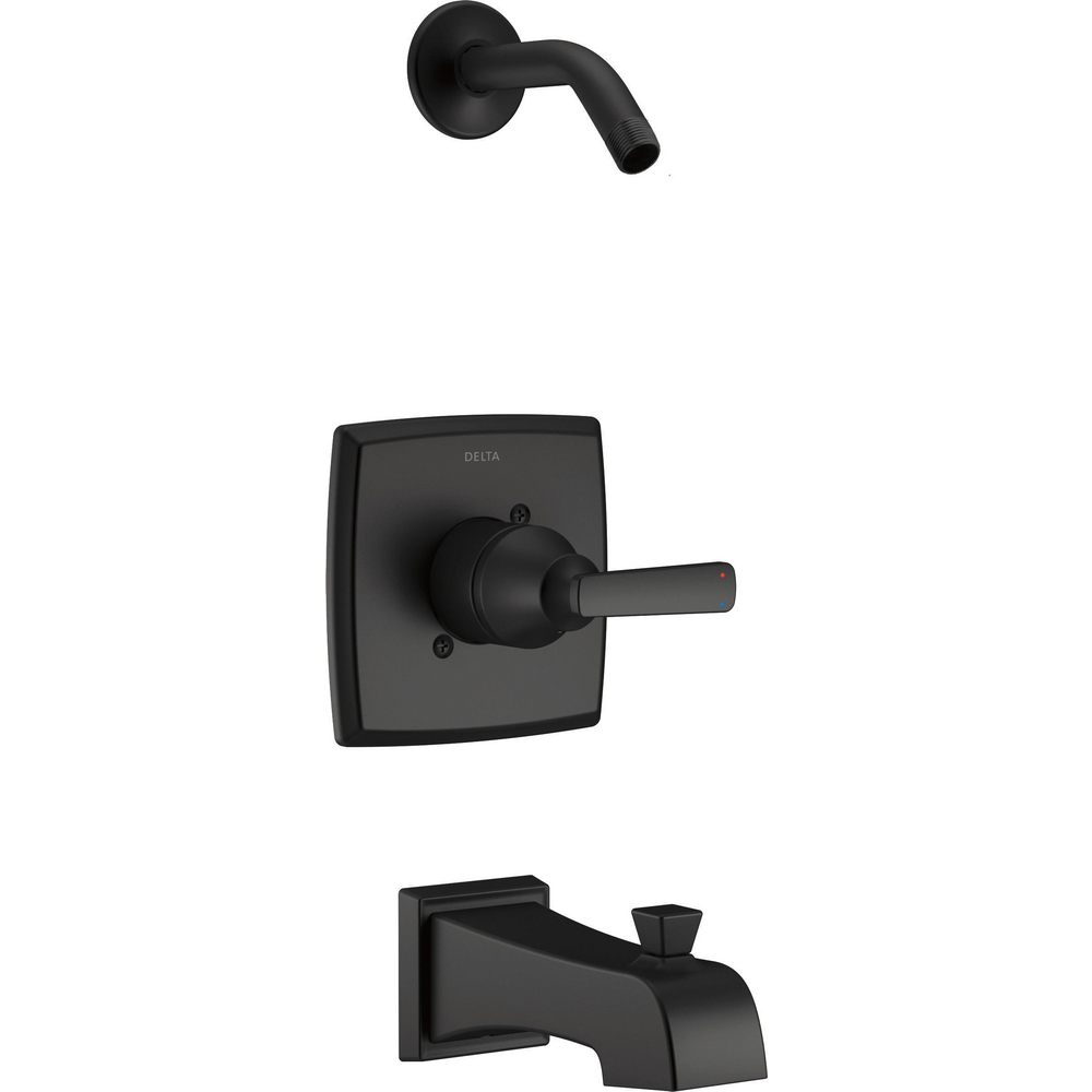 Delta T14464-BLLHD Ashlyn Tub Shower Trim Less Showerhead Matte Black