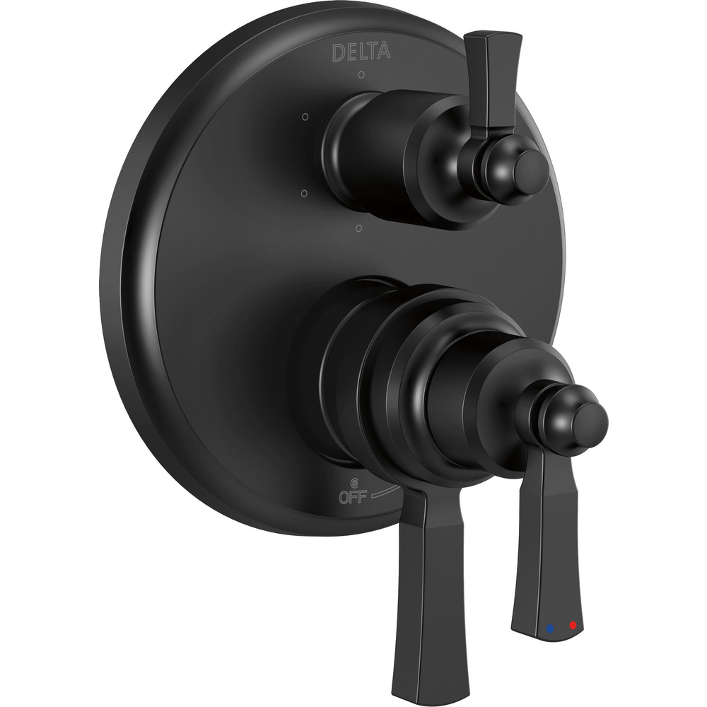 Delta T27956-BL Dorval 17 Series Valve Trim with 6 Setting Diverter Matte Black