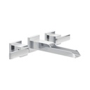 Delta T3568LF Ara Two Handle Wall Mount Channel Bathroom Faucet Trim Chrome
