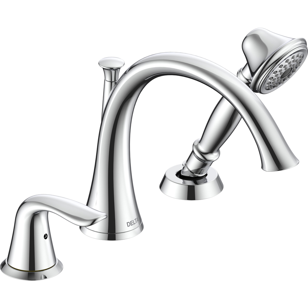 Delta T3738 Lahara 3 Hole Roman Tub With Handshower Chrome
