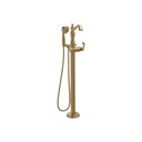 Delta T4797 Cassidy Traditional Floor Mount Tub Filler Trim Less Handle Champagne Bronze