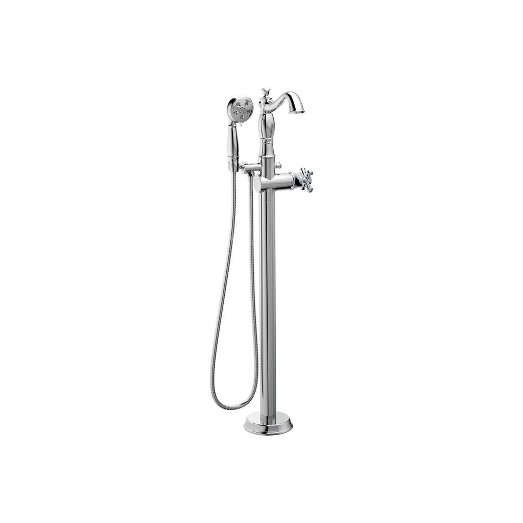 Delta T4797 Cassidy Traditional Floor Mount Tub Filler Trim Less Handle Chrome