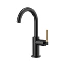 Brizo 61043LF-BLGL Litze Arc Spout Bar Faucet Matte Black Luxe Gold