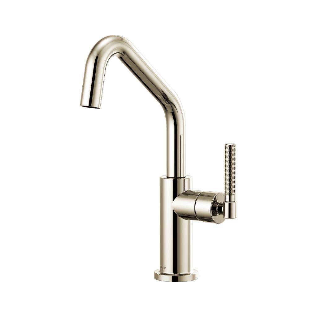 Brizo 61063LF Litze Angled Spout Knurled Handle Bar Faucet Polished Nickel
