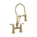 Brizo 62174LF-PG Rook Articulating Bridge Faucet With Finished Hose Polished Gold