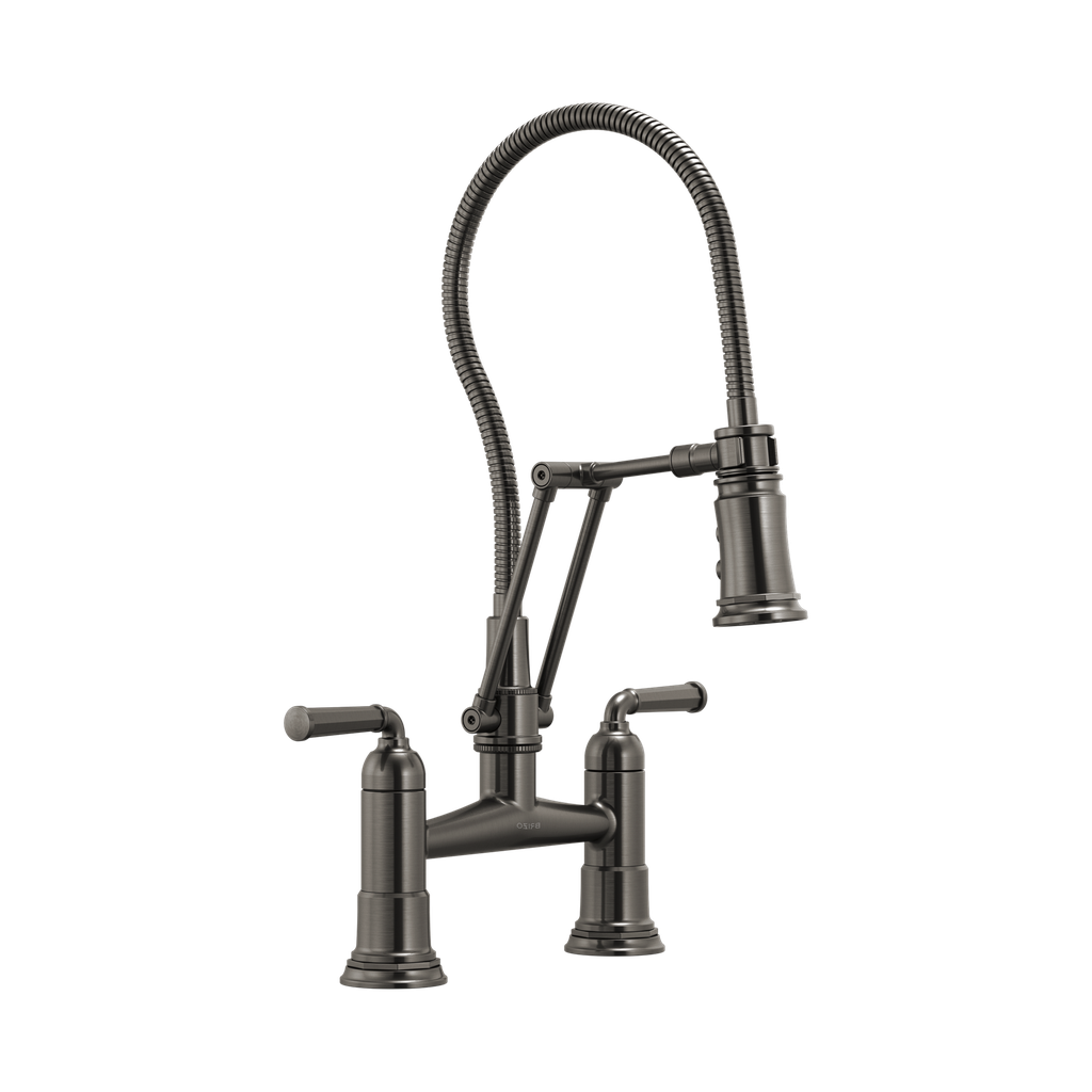 Brizo 62174LF-SL Rook Bridge Faucet With Finished Hose Luxe Steel