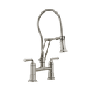 Brizo 62174LF-SS Rook Articulating Bridge Faucet With Finished Hose Stainless