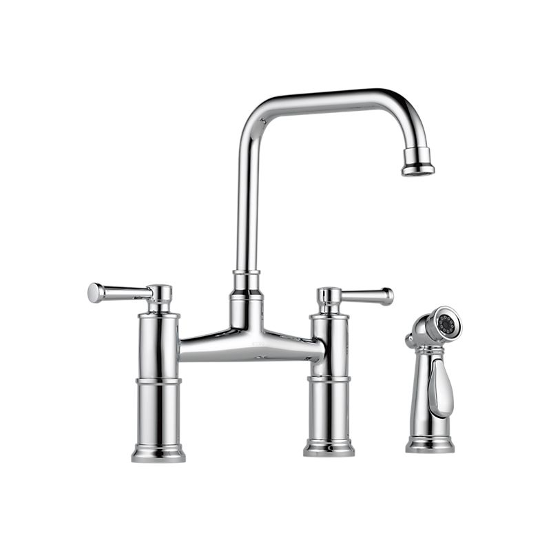 Brizo 62525LF-PC ARTESSO Two Handle Bridge Kitchen Faucet With Spray