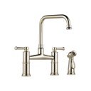 Brizo 62525LF-PN ARTESSO Two Handle Bridge Kitchen Faucet With Spray Polished Nickel