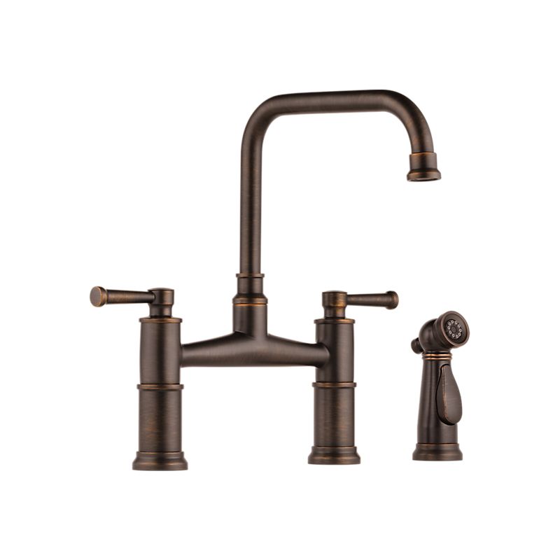 Brizo 62525LF-RB ARTESSO Two Handle Bridge Kitchen Faucet With Spray