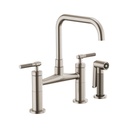 Brizo 62553LF-SS Litze Bridge Faucet Square Spout Knurled Handle Stainless