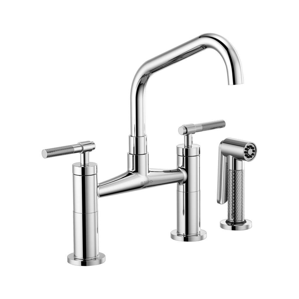 Brizo 62563LF-PC Litze Bridge Faucet Angled Spout Knurled Handle Chrome