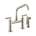 Brizo 62563LF-PN Litze Bridge Faucet Angled Spout Knurled Handle Polished Nickel
