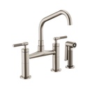 Brizo 62563LF-SS Litze Bridge Faucet Angled Spout Knurled Handle Stainless