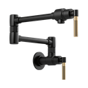 Brizo 62843LF-BLGL Litze Wall Mounted Pot Filler Matte Black Luxe Gold