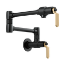Brizo 62844LF-BLGL Litze Wall Mounted Pot Filler Matte Black Luxe Gold