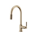 Brizo 63043LF Litze Pull Down Faucet with Arc Spout Knurled-Lever Handle Luxe Gold