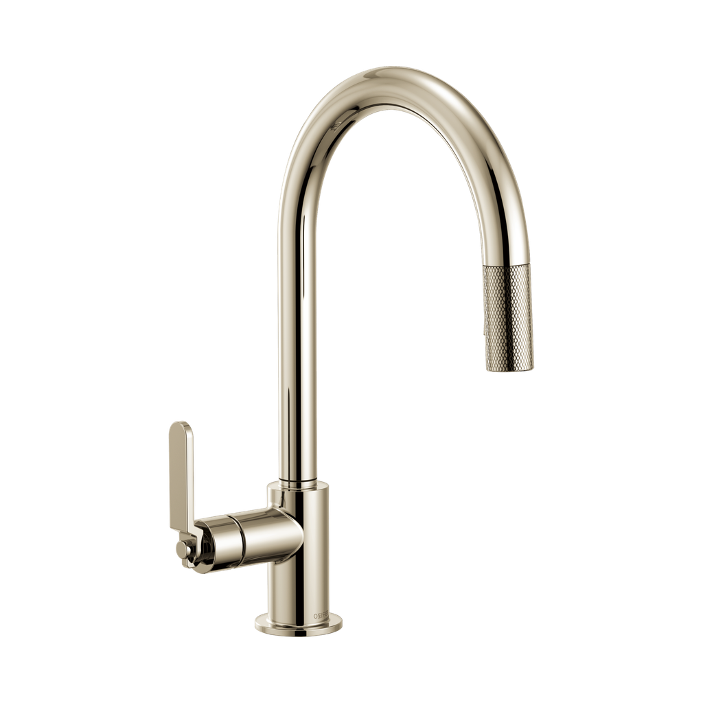 Brizo 63044LF-PN Litze Pull Down Arc Spout and Industrial Handle Faucet Polished Nickel