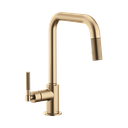 Brizo 63053LF-GL Litze Pull Down Square Spout Knurled Handle Faucet Luxe Gold