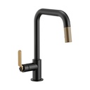 Brizo 63054LF-BLGL Litze Pull Down Square Spout Faucet Luxe Gold Matte Black
