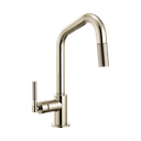 Brizo 63063LF-PN Litze Pull Down Angled Spout Knurled Handle Faucet Polished Nickel