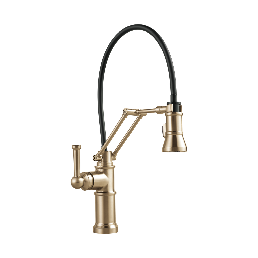 Brizo 63225LF-GL Artesso Articulating Arm Kitchen Faucet Luxe Gold