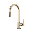 Brizo 64043LF Litze Smart Touch Pull Down Arc Spout Knurled Handle Faucet Luxe Gold