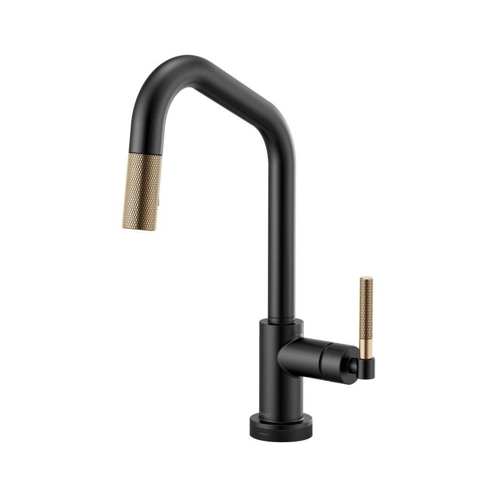 Brizo 64063LF Litze Smart Touch Pull Down Angled Spout Faucet Luxe Gold Matte Black