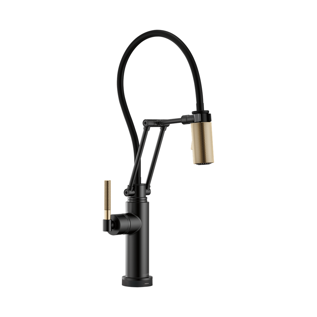 Brizo 64243LF-BLGL Litze Smart Touch Articulating Faucet Luxe Gold Matte Black