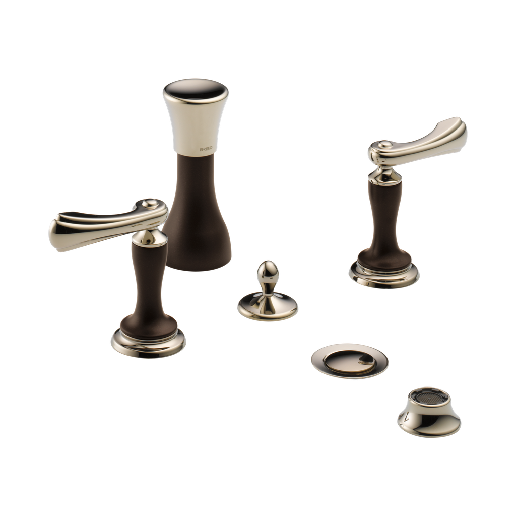 Brizo 68485-PNCOLHP Charlotte Mount Bidet Faucet Less Handles Cocoa Bronze Polished Nickel