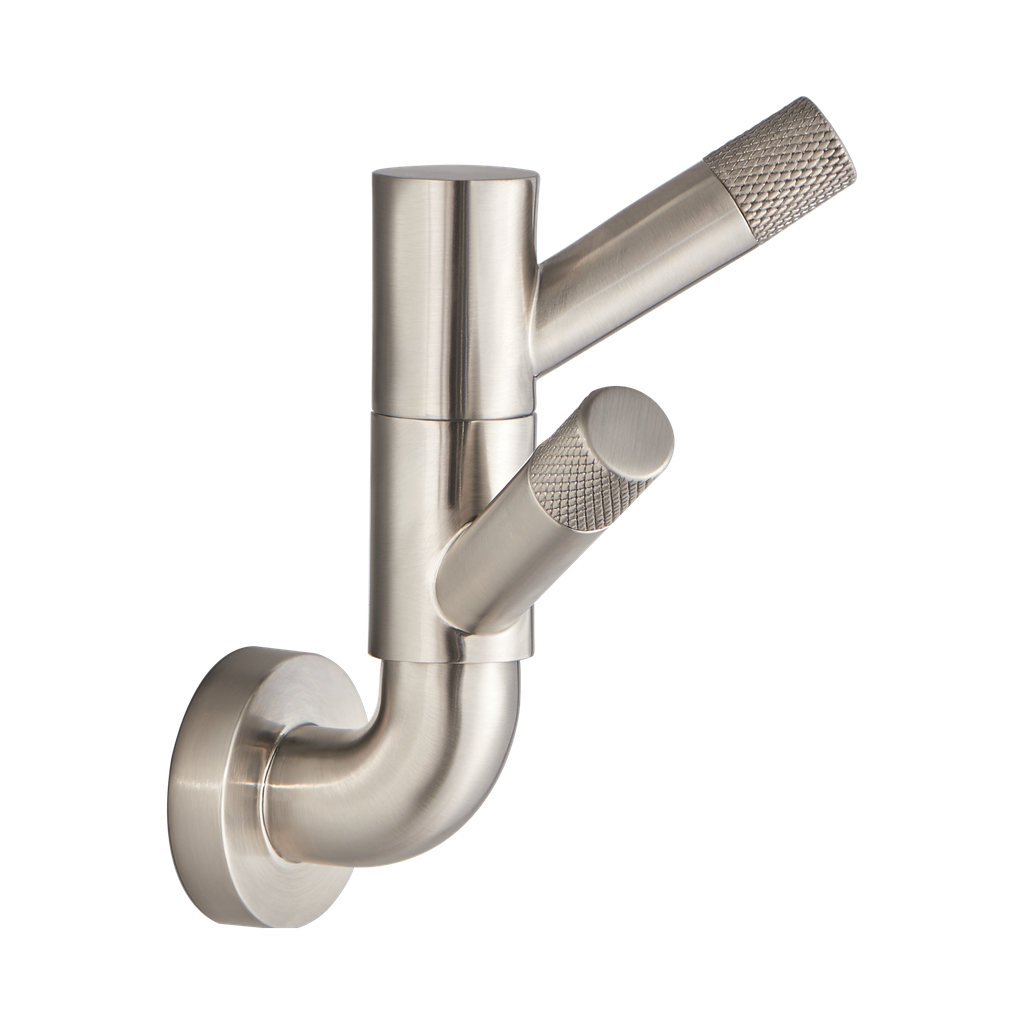 Brizo 693537-NK Litze Rotating Double Robe Hook With Knurling Brilliance Luxe Nickel