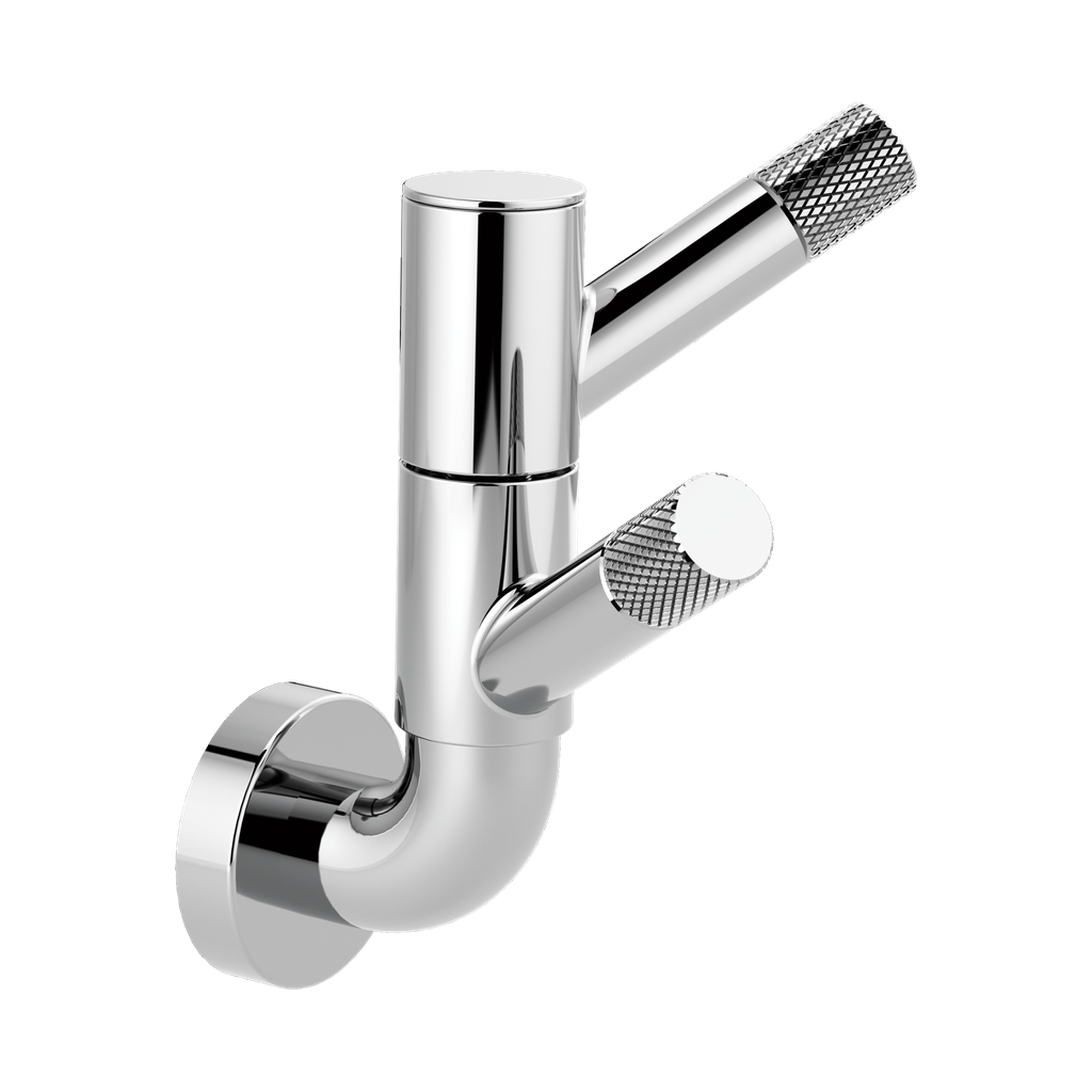 Brizo 693537-PC Litze Rotating Double Robe Hook With Knurling Polished Chrome