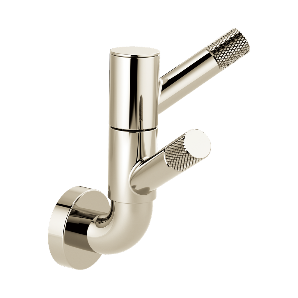 Brizo 693537-PN Litze Rotating Double Robe Hook With Knurling Brilliance Polished Nickel