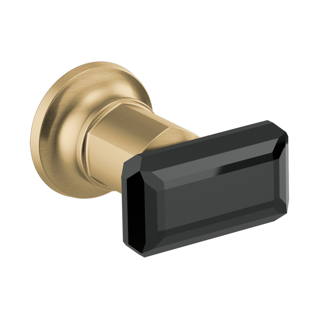 Brizo HK70476-GLBC Invari Two-Handle Wall Mount Tub Filler Handle Kit Brilliance Luxe Gold Black Crystal Accent