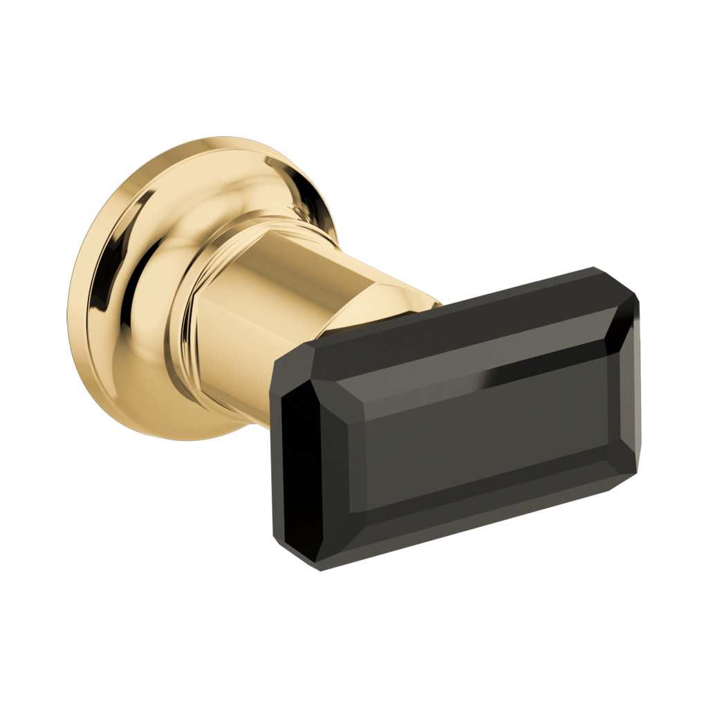Brizo HK70476-PGBC Invari Two-Handle Wall Mount Tub Filler Handle Kit Brilliance Polished Gold Black Crystal Accent