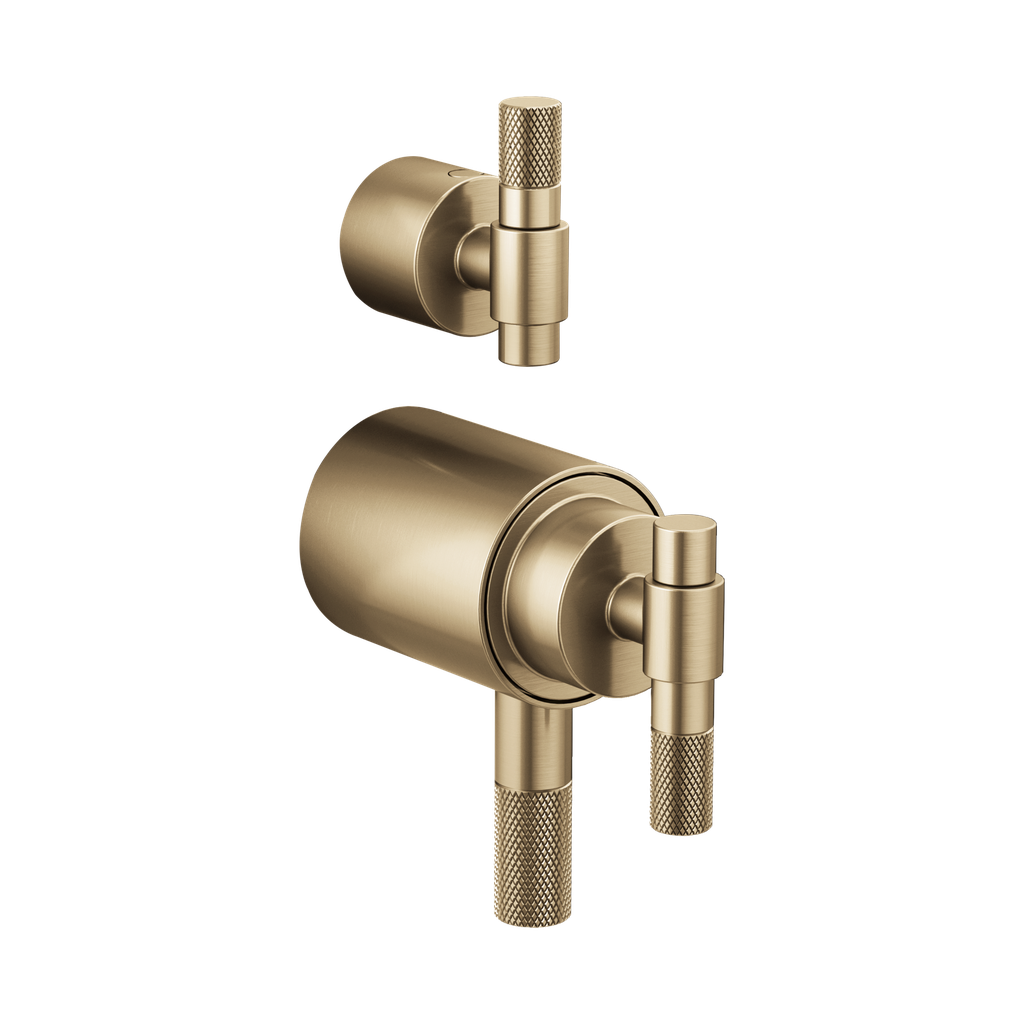 Brizo HL7533-GL Litze Thermostatic Valve With Diverter Trim Handle Kit Brilliance Luxe Gold
