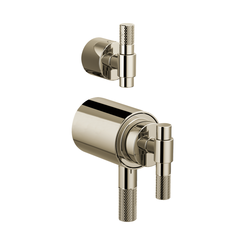 Brizo HL7533-PN Litze Thermostatic Valve With Diverter Trim Handle Kit Brilliance Polished Nickel