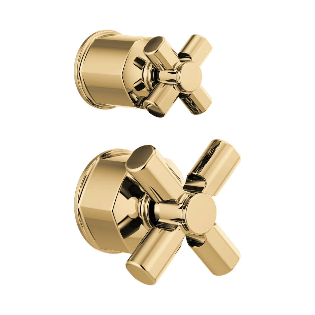 Brizo HX75P76-PG Invari Pressure Balance Valve Diverter Trim Cross Handle Kit Brilliance Polished Gold