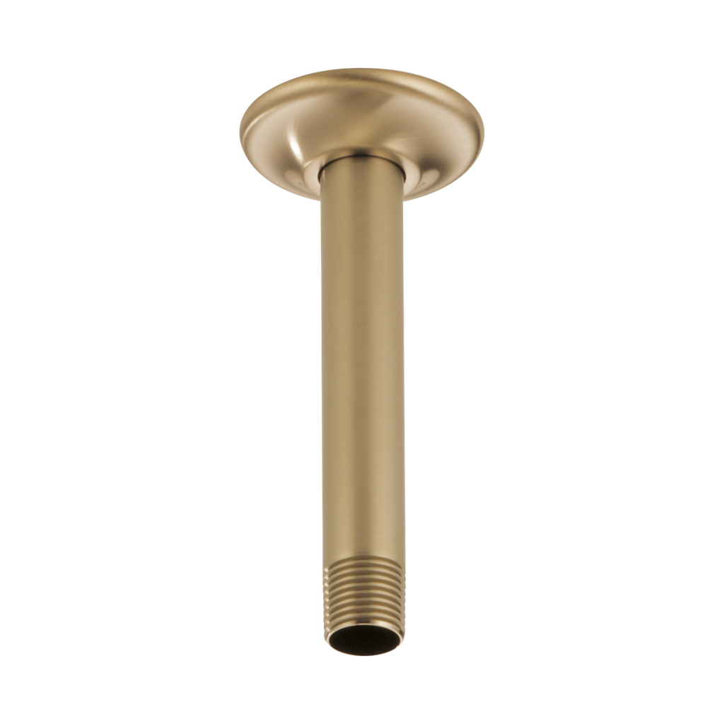 Brizo RP48985GL Essential 6" Ceiling Mount Shower Arm And Round Flange Brilliance Luxe Gold
